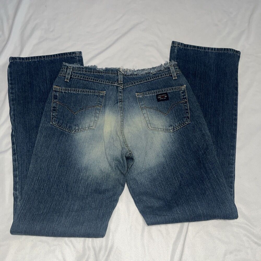 NWOT Y2K Juniors Sz 3 Low Cut Off Waist Flare Jeans